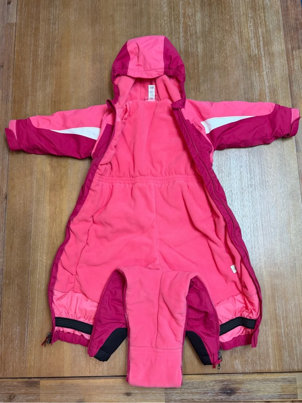 REI Toddler Snowsuit Insulated Pink Double Zip Opening Side Pockets Size 2T